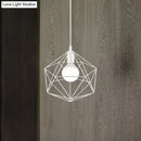 GobekUsa Geometric Metal Pendant Light - Industrial Living Room Hanging Light in Black/White - 3 Sizes Available