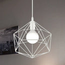 GobekUsa Geometric Metal Pendant Light - Industrial Living Room Hanging Light in Black/White - 3 Sizes Available