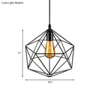GobekUsa Geometric Metal Pendant Light - Industrial Living Room Hanging Light in Black/White - 3 Sizes Available