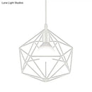 GobekUsa Geometric Metal Pendant Light - Industrial Living Room Hanging Light in Black/White - 3 Sizes Available