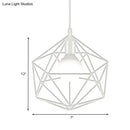 GobekUsa Geometric Metal Pendant Light - Industrial Living Room Hanging Light in Black/White - 3 Sizes Available