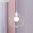 GobekUsa Geometric Metal Pendant Light - Industrial Living Room Hanging Light in Black/White - 3 Sizes Available