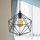 GobekUsa Geometric Metal Pendant Light - Industrial Living Room Hanging Light in Black/White - 3 Sizes Available