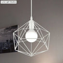 GobekUsa Geometric Metal Pendant Light - Industrial Living Room Hanging Light in Black/White - 3 Sizes Available