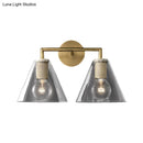 GobekUsa Minimalist Glass Cone Wall Sconce, 1/2 Lights, Black/Brass, Bedside Lighting