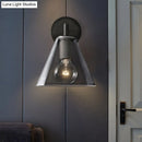 GobekUsa Minimalist Glass Cone Wall Sconce, 1/2 Lights, Black/Brass, Bedside Lighting