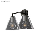 GobekUsa Minimalist Glass Cone Wall Sconce, 1/2 Lights, Black/Brass, Bedside Lighting