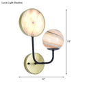 GobekUsa Minimalist Glass Sconce Light with Gold Accents - 2 Lights, Wall Mount, Bedside Lamp