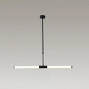 GobekUsa Minimalist Glass Tube Pendant Lamp with Frosted White Shade and Black LED for Offices