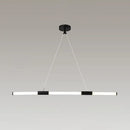 GobekUsa Minimalist Glass Tube Pendant Lamp with Frosted White Shade and Black LED for Offices
