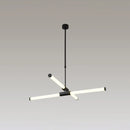 GobekUsa Minimalist Glass Tube Pendant Lamp with Frosted White Shade and Black LED for Offices