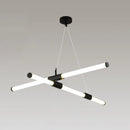 GobekUsa Minimalist Glass Tube Pendant Lamp with Frosted White Shade and Black LED for Offices