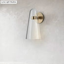 GobekUsa Minimalist Gold Kitchen Wall Sconce with Cone Clear Glass Shade