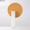 GobekUsa Geometric Windmill Abstract Crafts Marble Base Desk Decoration Elegance