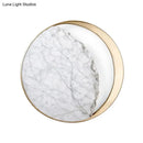 GobekUsa Minimalist Moon Wall Lamp Marble 1-Head Sconce in Gold - Perfect for Living Room