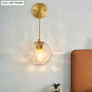 GobekUsa Gold Ball Sconce with Hammered Glass Shade - Sleek Minimalist Wall Light