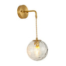 GobekUsa Gold Ball Sconce with Hammered Glass Shade - Sleek Minimalist Wall Light