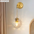 GobekUsa Gold Ball Sconce with Hammered Glass Shade - Sleek Minimalist Wall Light