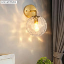 GobekUsa Gold Ball Sconce with Hammered Glass Shade - Sleek Minimalist Wall Light