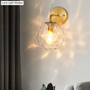GobekUsa Gold Ball Sconce with Hammered Glass Shade - Sleek Minimalist Wall Light