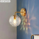 GobekUsa Gold Ball Sconce with Hammered Glass Shade - Sleek Minimalist Wall Light