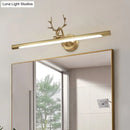 GobekUsa Minimalist LED Gold Bar Wall Vanity Sconce Light with Antler Arm - Metal Wall Mounted Lamp