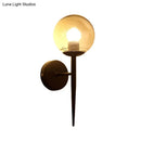 GobekUsa Clear Glass Mini Sphere Wall Lamp - Minimalist Living Room Sconce with Pencil Arm in Black/Gold