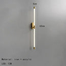 GobekUsa Acrylic Line LED Wall Lights Dimming Gold Black Metal for Living Room Bedroom