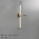 GobekUsa Acrylic Line LED Wall Lights Dimming Gold Black Metal for Living Room Bedroom
