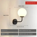 Minimalist gold & black glass ball led wall lamp bedroom light by Decorbites