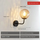 Minimalist gold & black glass ball led wall lamp bedroom light by Decorbites