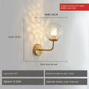 Minimalist gold & black glass ball led wall lamp bedroom light by Decorbites