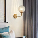 Minimalist gold & black glass ball led wall lamp bedroom light by Decorbites