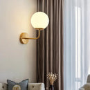 Minimalist gold & black glass ball led wall lamp bedroom light by Decorbites