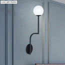 GobekUsa Minimalist Opal Glass Wall Sconce with Long Curved Arm - Single Bulb Lamp in Black/Gold