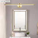 GobekUsa Minimalist Brass LED Vanity Sconce for Linear Bathroom Lighting