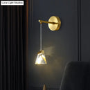 GobekUsa Polyhedron LED Gold Pendant Light - Contemporary Clear Crystal Block Wall Lamp