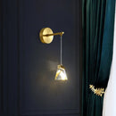 GobekUsa Polyhedron LED Gold Pendant Light - Contemporary Clear Crystal Block Wall Lamp