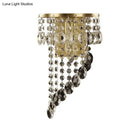 GobekUsa Crystal Chain Wall Mounted Light Fixture - Minimalist Brass Corridor Sconce