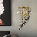 GobekUsa Crystal Chain Wall Mounted Light Fixture - Minimalist Brass Corridor Sconce