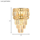 GobekUsa Minimalist Gold Wall Lamp - Clear Crystal 3-Light Layered Fixture