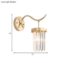 GobekUsa Minimalist Gold Finish Crystal Wall Lamp with Rectangular Tube Design
