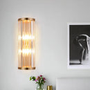 GobekUsa Minimalist Crystal Wall Sconce with 2 Bulbs for Living Room Lighting