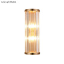 GobekUsa Minimalist Crystal Wall Sconce with 2 Bulbs for Living Room Lighting
