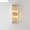GobekUsa Minimalist Crystal Wall Sconce with 2 Bulbs for Living Room Lighting