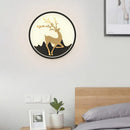 GobekUsa Minimalist Aluminum Ring LED Wall Sconce with Deer Design