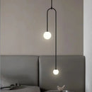 GobekUsa Double Head Glass Ball Pendant Lights for Hotel Bedroom and Bathroom