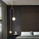 GobekUsa Double Head Glass Ball Pendant Lights for Hotel Bedroom and Bathroom