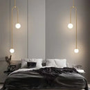 GobekUsa Double Head Glass Ball Pendant Lights for Hotel Bedroom and Bathroom
