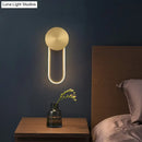 GobekUsa Sleek Brass LED Wall Sconce Light for Bedside – Simple Elliptical Metal Lamp Fixture